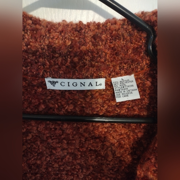 Cignal fluffy red cardigan, long, size L. - Picture 6 of 6